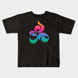 Colorful Kawaii OM, AUM, Zen, Yoga Meditation Sanskrit Symbol Kids T-Shirt